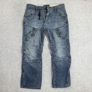 G-Star Raw SCUBA 5620 Loose Jeans Mens 38x30 Distressed Broken In Repaired READ